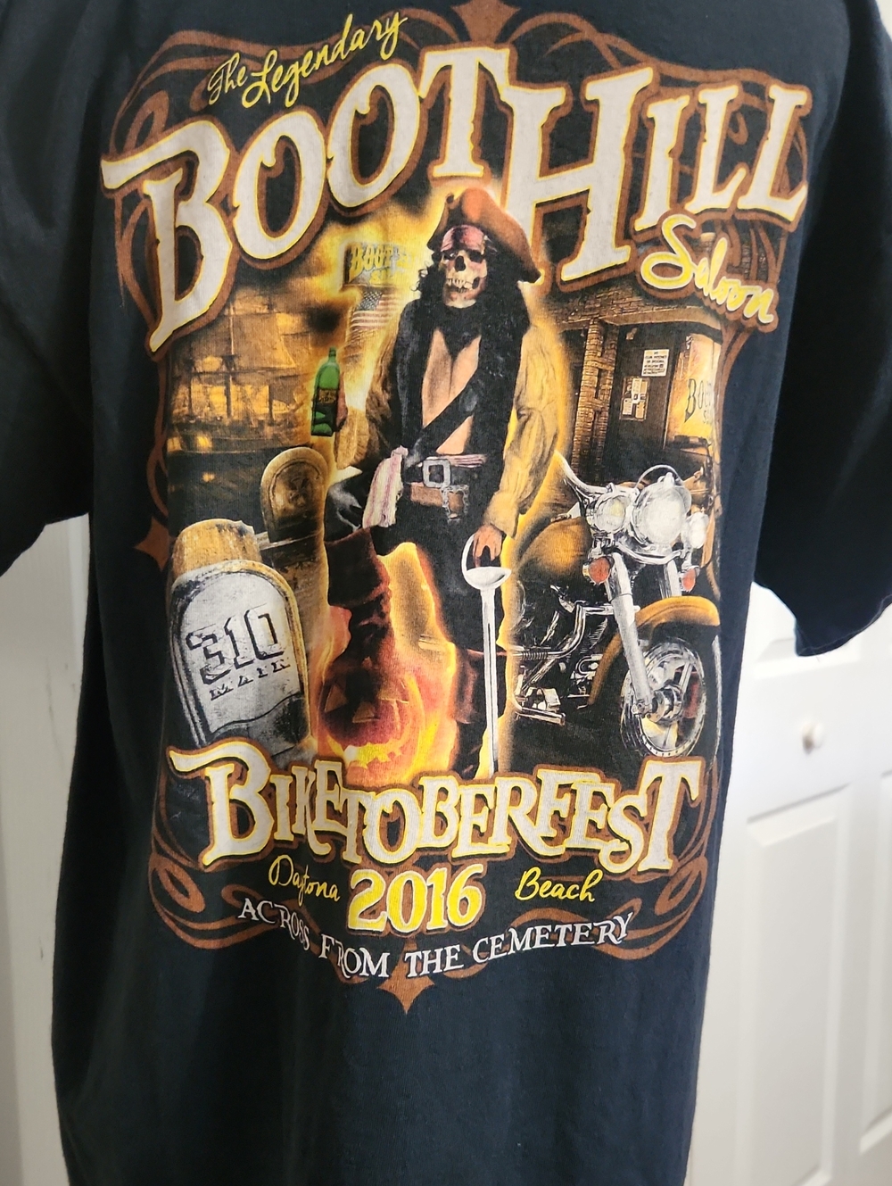 Gildan Black Boot Hill Biketoberfest 2016 Graphic Tee